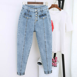 2019 Spring Summer Harem Denim Pants Fashion Women High Waist Female Spring Mom Jeans Pantalones Mujer Plus Size 5XL