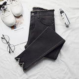 2019 Women Jeans High Elastic Stretch Jeans Female Washed Denim Skinny Female Ankle Pencil Pants Stretch Streetwear Trousers