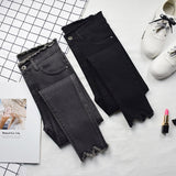 2019 Women Jeans High Elastic Stretch Jeans Female Washed Denim Skinny Female Ankle Pencil Pants Stretch Streetwear Trousers