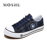 Fashion Women Sneakers Denim Casual Shoes Female Summer Canvas Shoes Trainers Lace Up Ladies Basket femme Stars tenis feminino