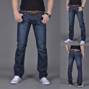 Men's Pure Color Denim Cotton Vintage Wash Hip Hop Work Trousers Jeans Pants more sizes
