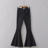 Sexy Stretching High Waist Flare Women Jeans Fashion Bell Bottom Blue Skinny Denim Autumn Jeans Retro Women Pants Trousers 2017