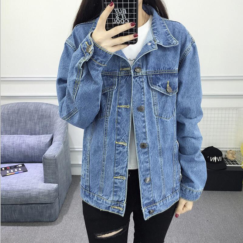 Spring Autumn Winter New 2019 Women lambswool jean Coat With 4 Pockets Long Sleeves Warm Jeans Coat Outwear Wide Denim Jacket