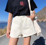 Streetwear Summer Women Denim Shorts 2019 New Arrival High Elastic Waist Wide Leg Shorts Jeans Black Blue White Pink Short Femme