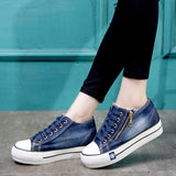 Summer Fashion Canvas Shoes Women Sneakers Thick Bottom Denim Casual Shoes Female Trainers Lace Up Ladies Basket Femme
