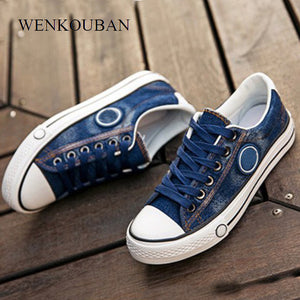 Vulcanized Shoes Women Canvas Sneakers Flat Denim Casual Shoes Women Trainers Stars Ladies Sneakers Rubber Sole Tenis Feminino