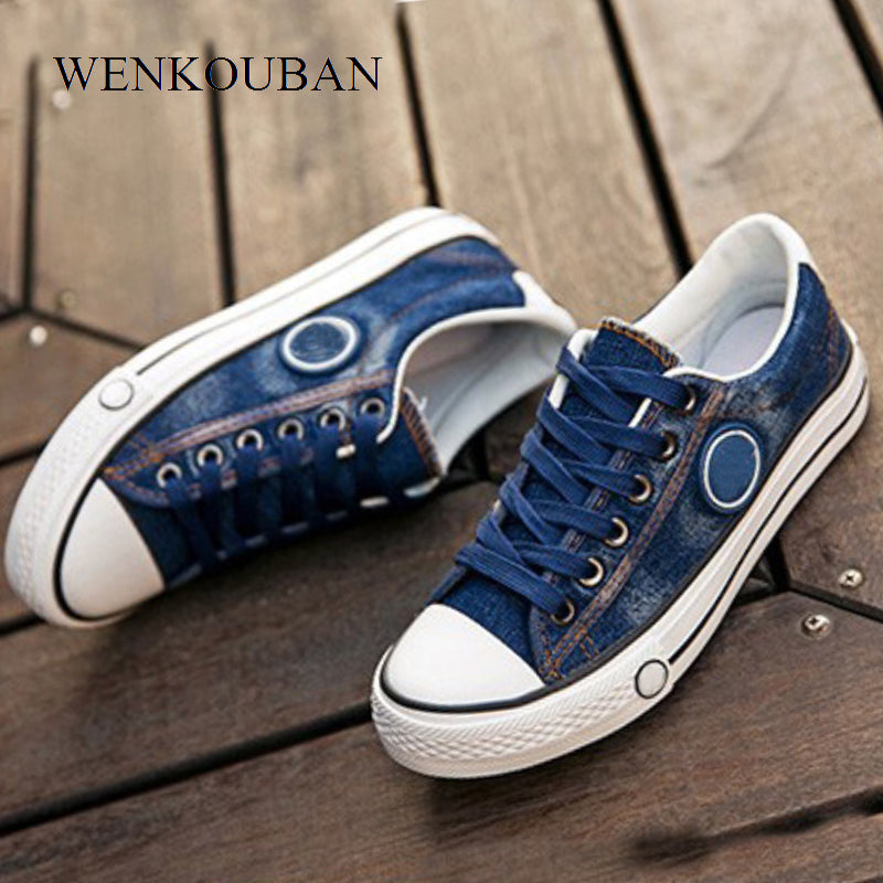 Vulcanized Shoes Women Canvas Sneakers Flat Denim Casual Shoes Women Trainers Stars Ladies Sneakers Rubber Sole Tenis Feminino