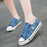 Vulcanized Shoes Women Canvas Sneakers Flat Denim Casual Shoes Women Trainers Stars Ladies Sneakers Rubber Sole Tenis Feminino
