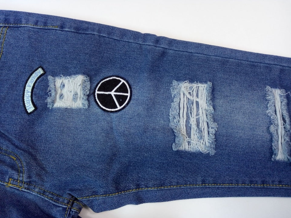 hole embroidered jeans Slim men trousers NEW 2019 men's Casual Thin Summer Denim Pants Classic Cowboys Young Man black blue