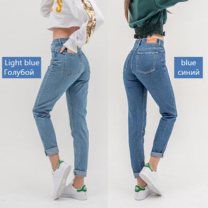 luckinyoyo jean woman mom jeans pants boyfriend jeans for women with high waist push up large size ladies jeans denim 5xl 2019